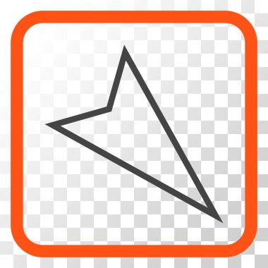 İşaretçi vektör simgesi bir çerçeve içinde aşağı