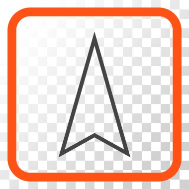 İşaretçi vektör simgesi bir çerçeve içinde yukarı