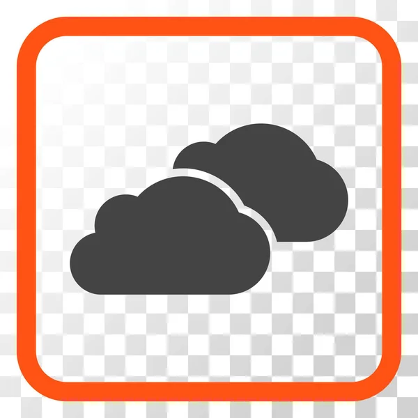 Clouds Vector Icon In a Frame — Stock Vector