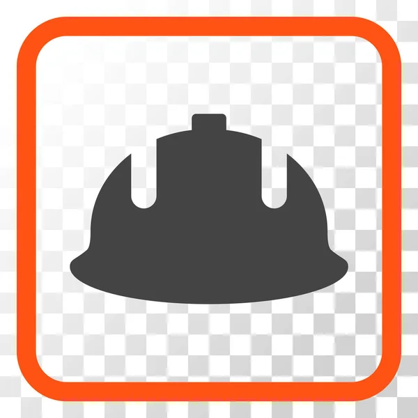 Icona vettoriale del casco da costruzione in una cornice — Vettoriale Stock