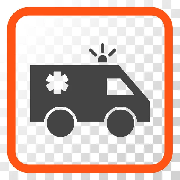 Векторная икона машины скорой помощи в кадре — стоковый вектор
