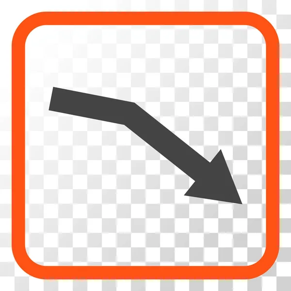Ícone de vetor de tendência de falha em um quadro — Vetor de Stock