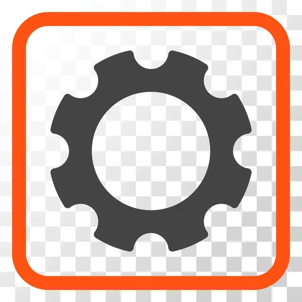 Gear Vector Icon In a Frame — Stock Vector