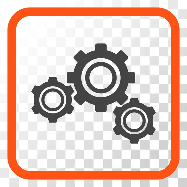 Gears Vector Icon In a Frame — Stock Vector