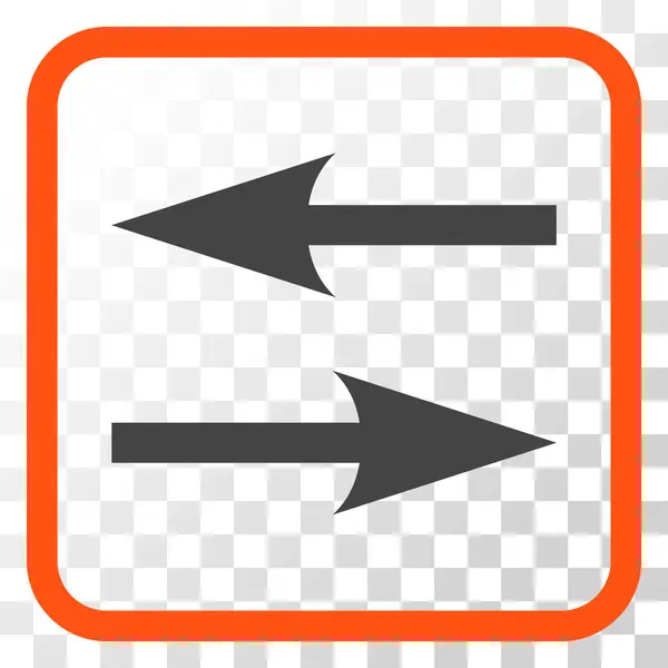 Icono de vectores de flechas de intercambio horizontal en un marco — Archivo Imágenes Vectoriales