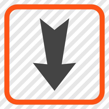 Vektör simgesi bir çerçeve içinde aşağı ok