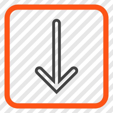 Vektör simgesi bir çerçeve içinde aşağı ok