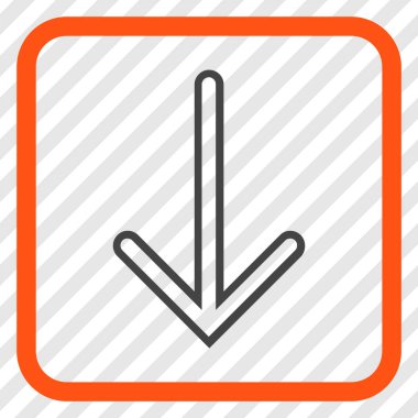 Vektör simgesi bir çerçeve içinde aşağı ok