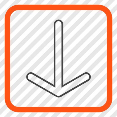 Vektör simgesi bir çerçeve içinde aşağı ok