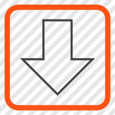 Vektör simgesi bir çerçeve içinde aşağı ok