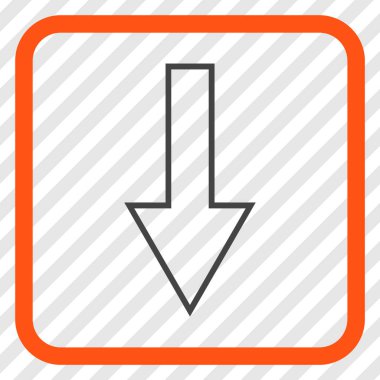 Vektör simgesi bir çerçeve içinde aşağı ok