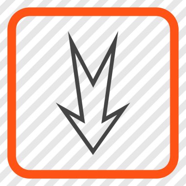 Vektör simgesi bir çerçeve içinde aşağı ok