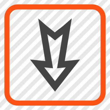 Vektör simgesi bir çerçeve içinde aşağı ok