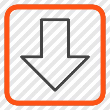 Vektör simgesi bir çerçeve içinde aşağı ok