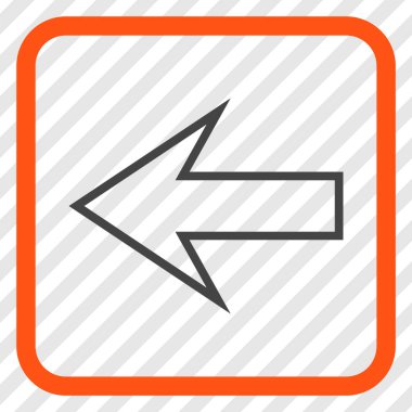 Ok sol vektör simgesi bir çerçeve içinde