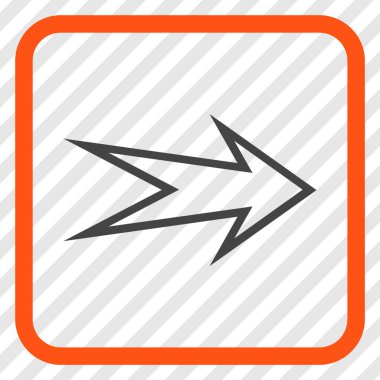 Ok sağ vektör simgesi bir çerçeve içinde