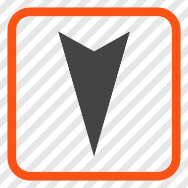 Vektör simgesi bir çerçeve içinde aşağı ok ucu