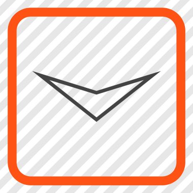 Vektör simgesi bir çerçeve içinde aşağı ok ucu