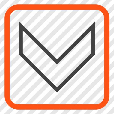 Vektör simgesi bir çerçeve içinde aşağı ok ucu