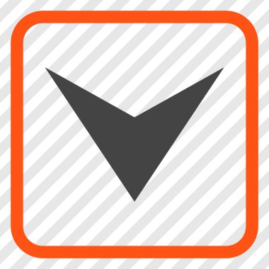 Vektör simgesi bir çerçeve içinde aşağı ok ucu