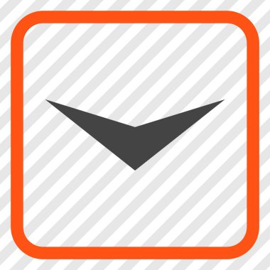 Vektör simgesi bir çerçeve içinde aşağı ok ucu