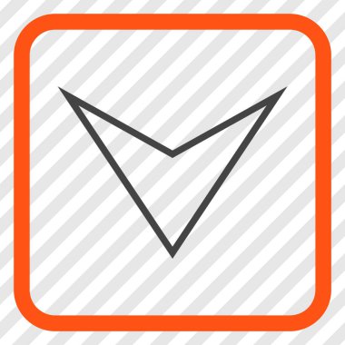 Vektör simgesi bir çerçeve içinde aşağı ok ucu