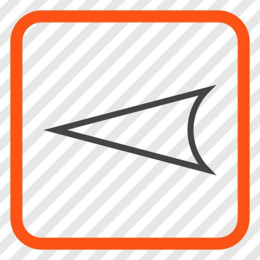 Ok ucu sol vektör simgesi bir çerçeve içinde