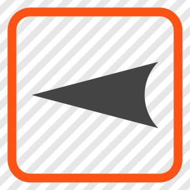 Ok ucu sol vektör simgesi bir çerçeve içinde