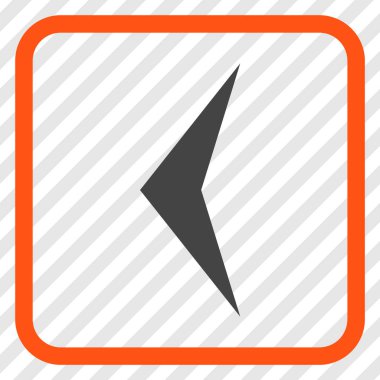 Ok ucu sol vektör simgesi bir çerçeve içinde