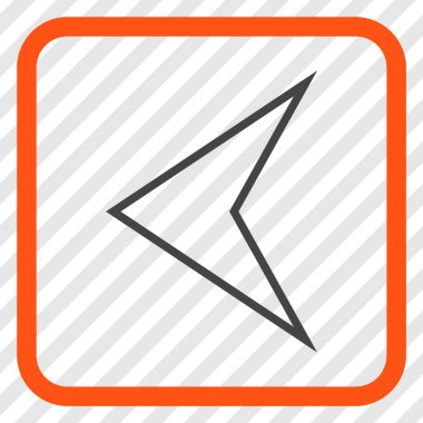 Ok ucu sol vektör simgesi bir çerçeve içinde