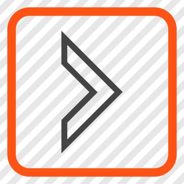 Ok ucu doğru vektör simgesi bir çerçeve içinde