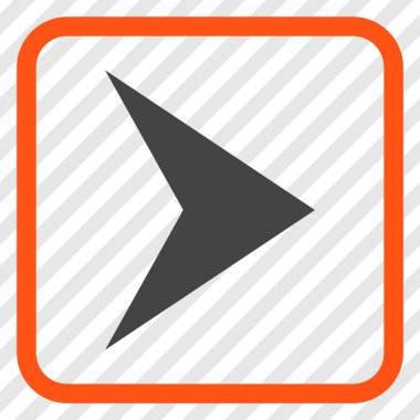 Ok ucu doğru vektör simgesi bir çerçeve içinde