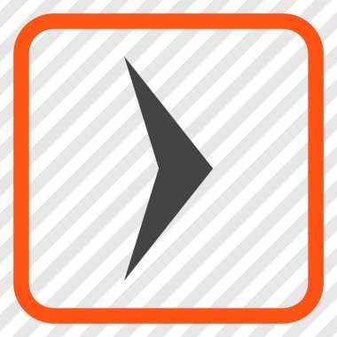 Ok ucu doğru vektör simgesi bir çerçeve içinde