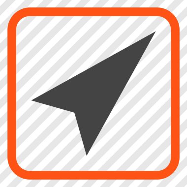 Ok ucu sağ yukarı vektör simgesi bir çerçeve içinde