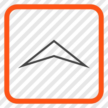 Vektör simgesi bir çerçeve içinde yukarı ok ucu