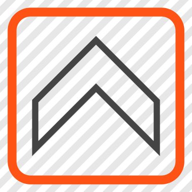 Vektör simgesi bir çerçeve içinde yukarı ok ucu