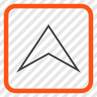 Vektör simgesi bir çerçeve içinde yukarı ok ucu