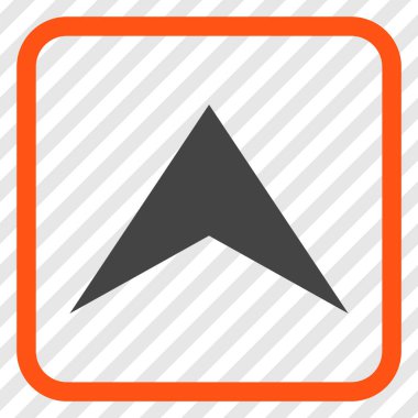 Vektör simgesi bir çerçeve içinde yukarı ok ucu