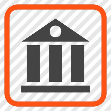 Banka Binası vektör simgesi bir çerçeve içinde