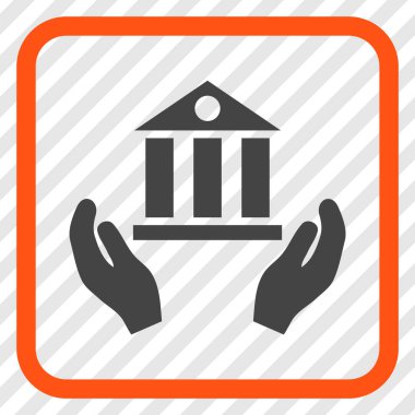 Banka hizmet vektör simgesi bir çerçeve içinde