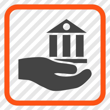 Banka hizmet vektör simgesi bir çerçeve içinde