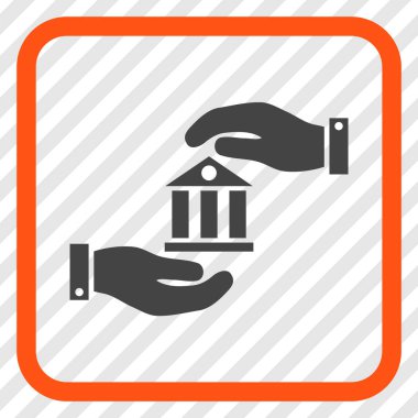 Banka hizmet vektör simgesi bir çerçeve içinde