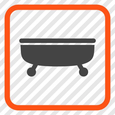 Küvet vektör simgesi bir çerçeve içinde