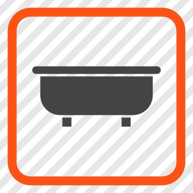 Küvet vektör simgesi bir çerçeve içinde