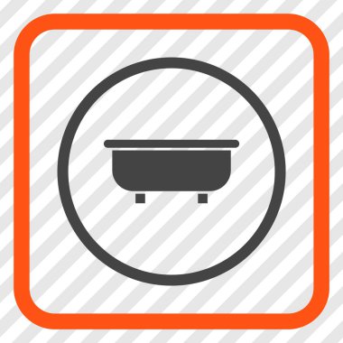 Küvet vektör simgesi bir çerçeve içinde