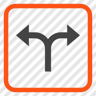 Vektör simgesi bir çerçeve içinde çatallanma oklar sol sağ