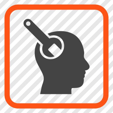 Beyin aracı vektör simgesi bir çerçeve içinde