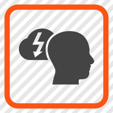 Beyin fırtınası vektör simgesi bir çerçeve içinde