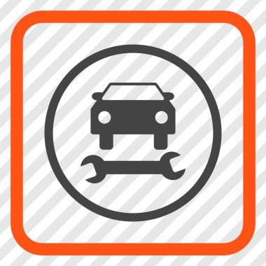 Araba tamir vektör simgesi bir çerçeve içinde