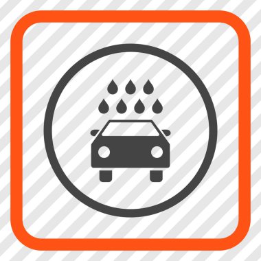 Araba duş vektör simgesi bir çerçeve içinde